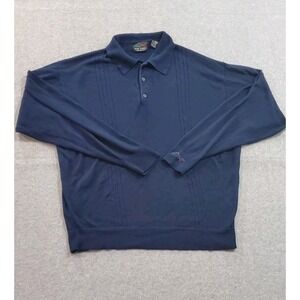 Greg Norman Collection Men's Silk Blend Blue Sweater Size‎ L